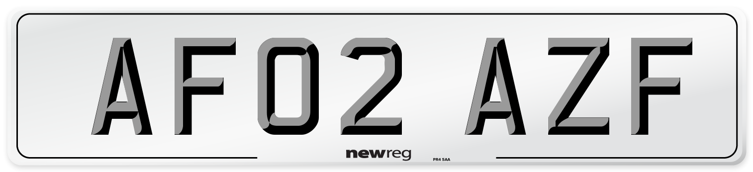 AF02 AZF Number Plate from New Reg
